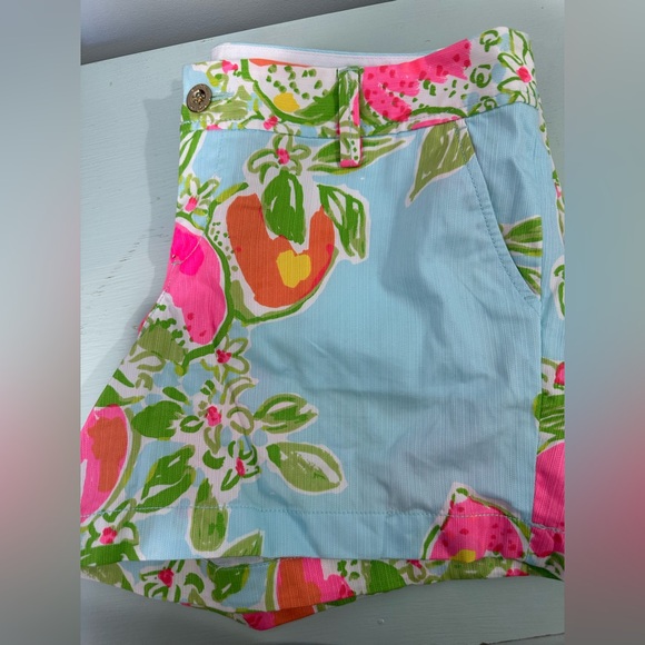 Pants - Lily Pulitzer Floral Print Shorts in Blue and Pink